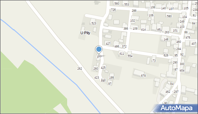 Zembrzyce, Zembrzyce, 377, mapa Zembrzyce