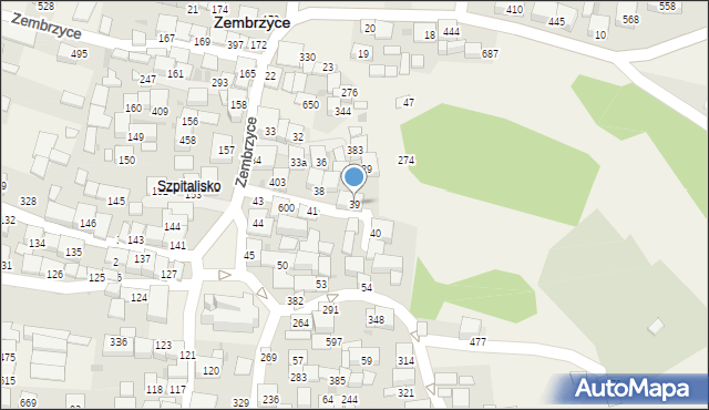 Zembrzyce, Zembrzyce, 39, mapa Zembrzyce