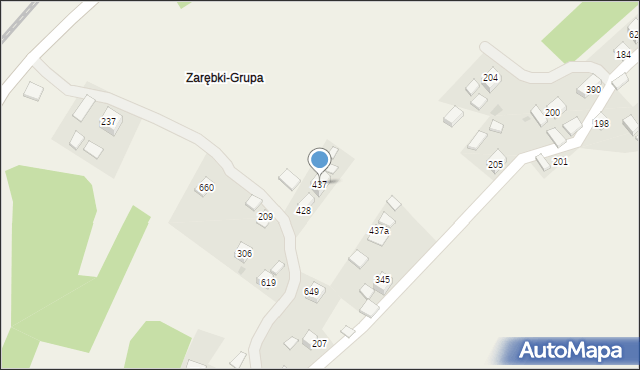 Zembrzyce, Zembrzyce, 437, mapa Zembrzyce