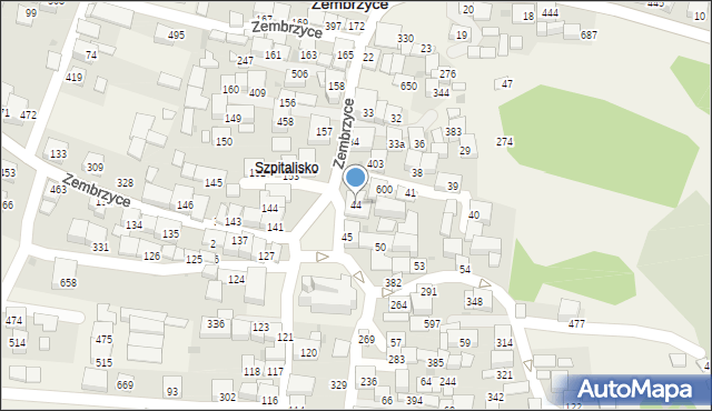 Zembrzyce, Zembrzyce, 44, mapa Zembrzyce