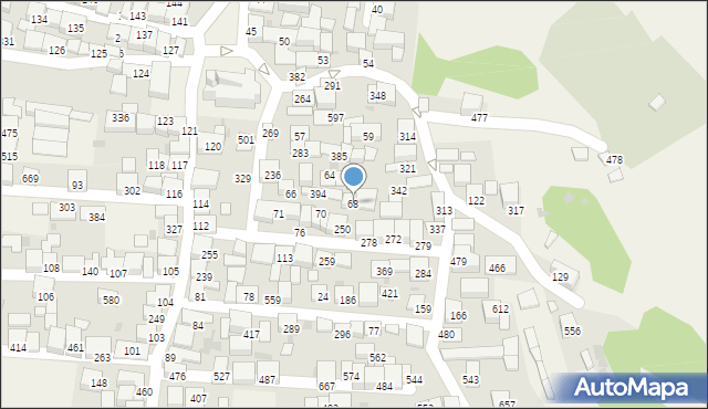 Zembrzyce, Zembrzyce, 68, mapa Zembrzyce