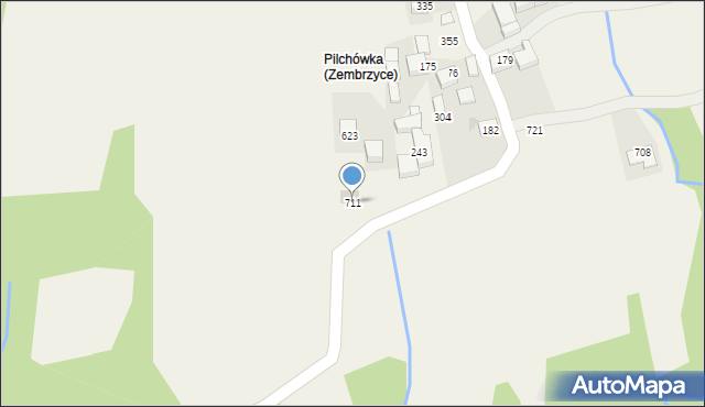 Zembrzyce, Zembrzyce, 711, mapa Zembrzyce