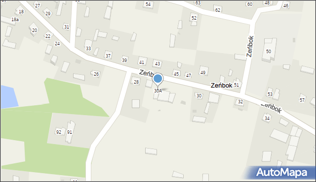 Zeńbok, Zeńbok, 30A, mapa Zeńbok