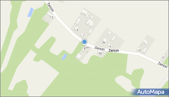 Żencin, Żencin, 8, mapa Żencin