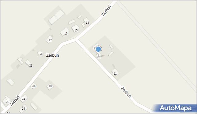 Zerbuń, Zerbuń, 12, mapa Zerbuń