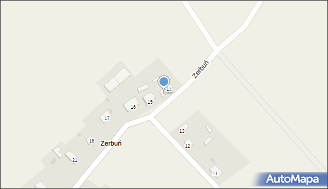 Zerbuń, Zerbuń, 14A, mapa Zerbuń