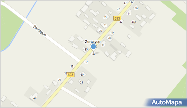 Żerczyce, Żerczyce, 34, mapa Żerczyce