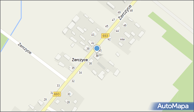 Żerczyce, Żerczyce, 38, mapa Żerczyce