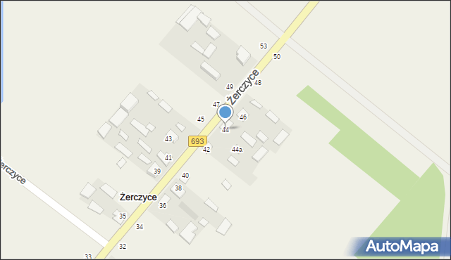 Żerczyce, Żerczyce, 44, mapa Żerczyce