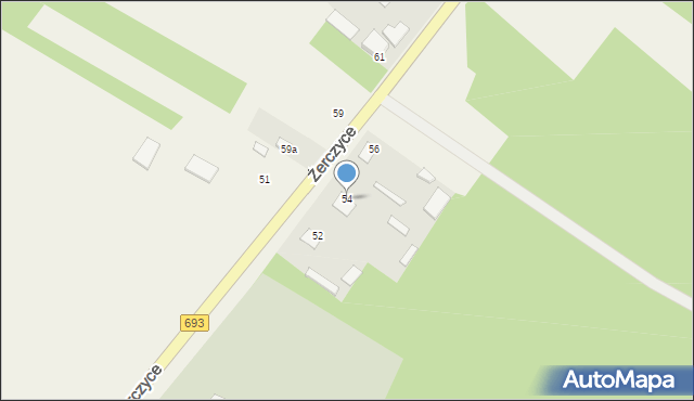 Żerczyce, Żerczyce, 54, mapa Żerczyce