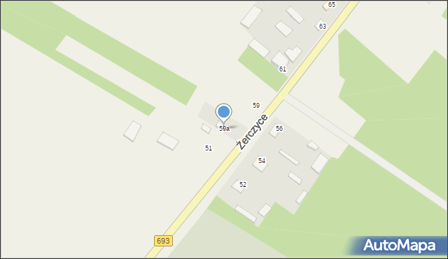 Żerczyce, Żerczyce, 59a, mapa Żerczyce