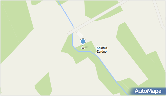 Żerdno, Żerdno, 14, mapa Żerdno