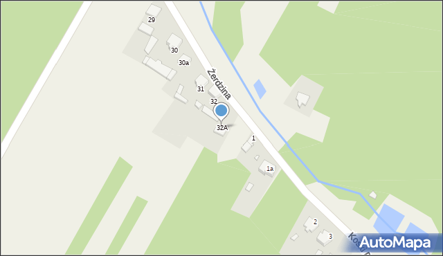 Żerdzina, Żerdzina, 32A, mapa Żerdzina
