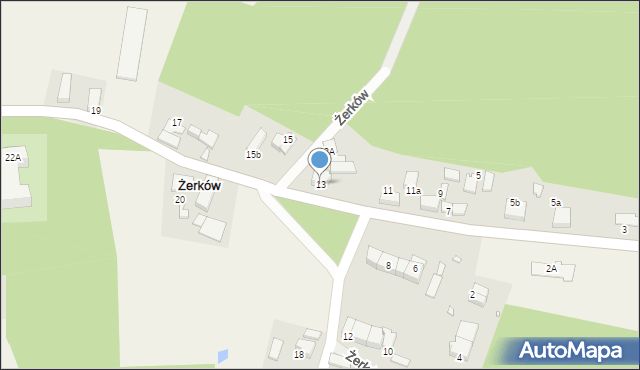 Żerków, Żerków, 13, mapa Żerków