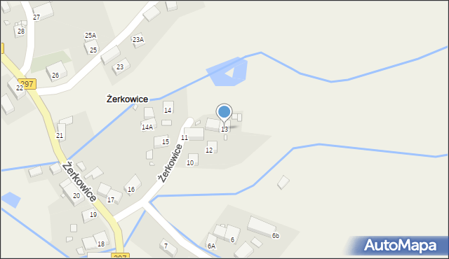 Żerkowice, Żerkowice, 13, mapa Żerkowice