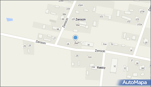 Żerocin, Żerocin, 30a, mapa Żerocin