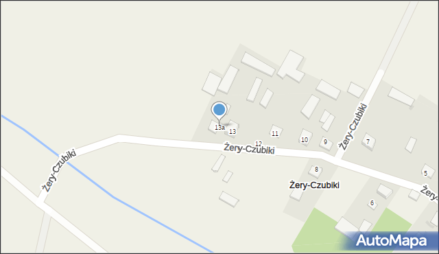 Żery-Czubiki, Żery-Czubiki, 13a, mapa Żery-Czubiki