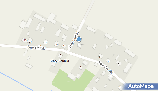 Żery-Czubiki, Żery-Czubiki, 7, mapa Żery-Czubiki