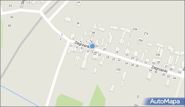 Zgierz, Zegrzanki, 10a, mapa Zgierz