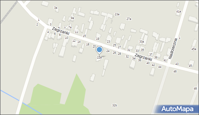 Zgierz, Zegrzanki, 22a, mapa Zgierz