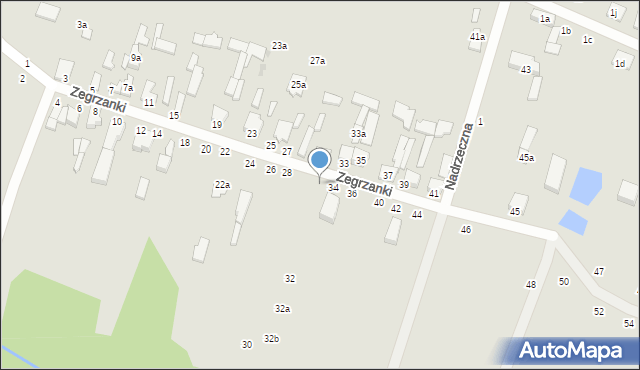 Zgierz, Zegrzanki, 32a, mapa Zgierz