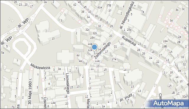 Zielona Góra, Żeromskiego Stefana, 12, mapa Zielona Góra