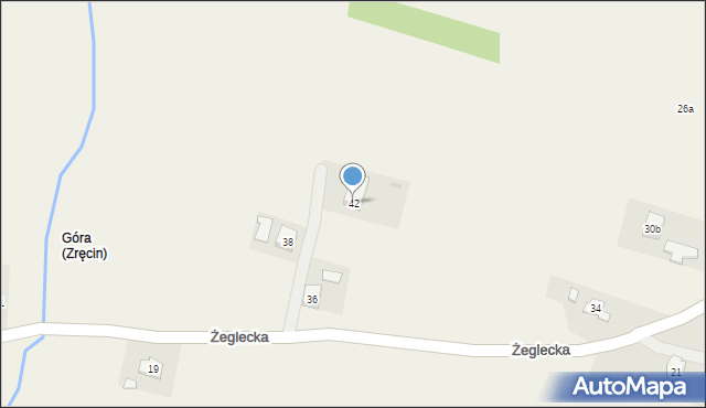 Zręcin, Żeglecka, 42, mapa Zręcin