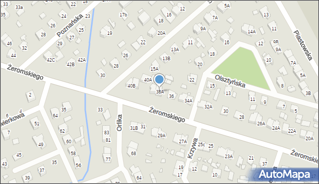 Żyrardów, Żeromskiego Stefana, 38A, mapa Żyrardów