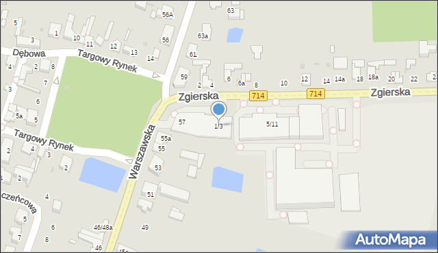 Aleksandrów Łódzki, Zgierska, 1/3, mapa Aleksandrów Łódzki