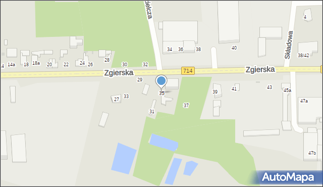 Aleksandrów Łódzki, Zgierska, 35, mapa Aleksandrów Łódzki
