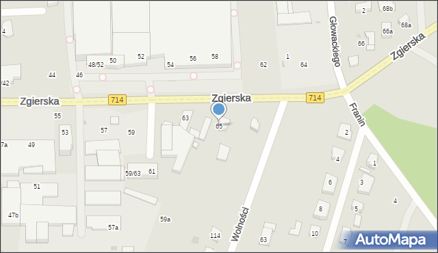 Aleksandrów Łódzki, Zgierska, 65, mapa Aleksandrów Łódzki