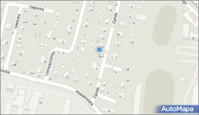 Biała Podlaska, Zgoda, 6, mapa Białej Podlaskiej