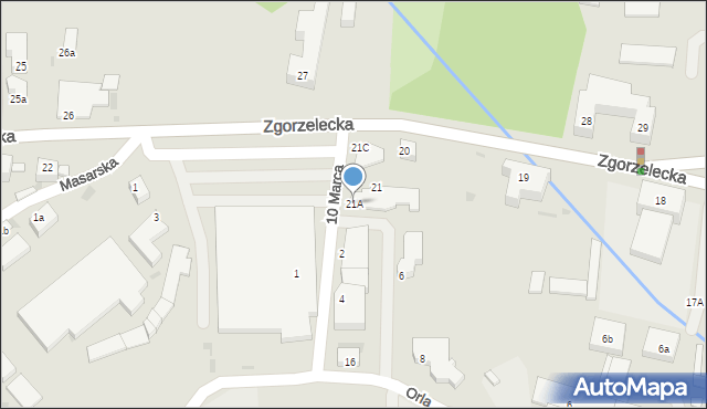 Bolesławiec, Zgorzelecka, 21A, mapa Bolesławca