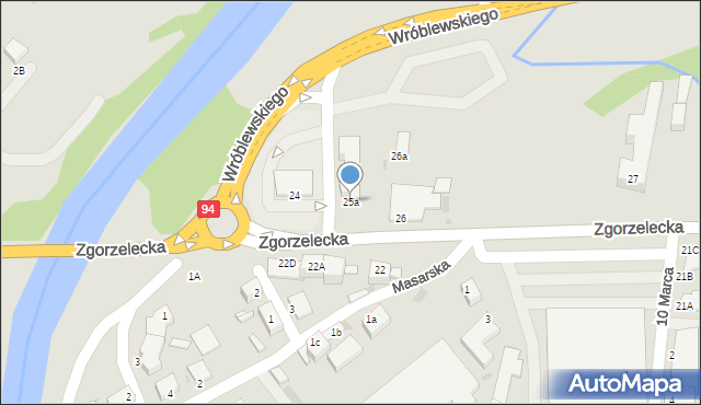 Bolesławiec, Zgorzelecka, 25a, mapa Bolesławca