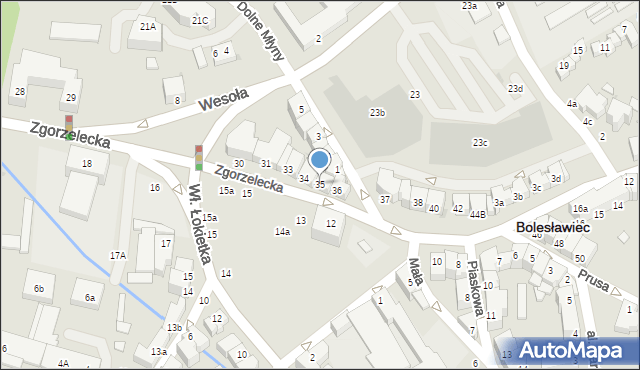 Bolesławiec, Zgorzelecka, 35, mapa Bolesławca