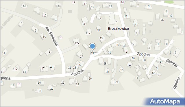 Broszkowice, Zgodna, 29, mapa Broszkowice