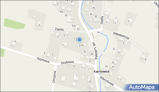 Karniowice, Zgody, 1, mapa Karniowice