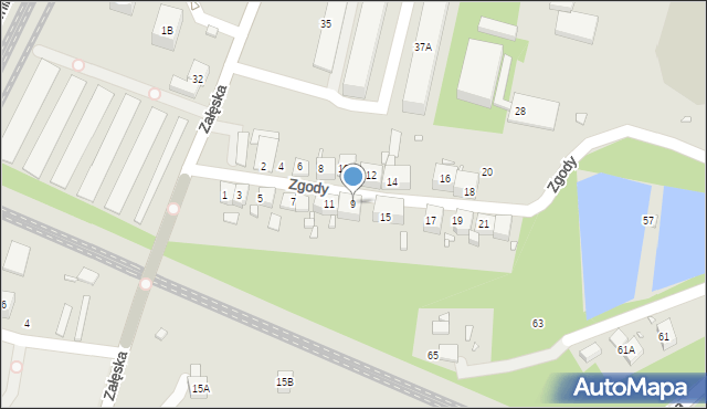 Katowice, Zgody, 9, mapa Katowic