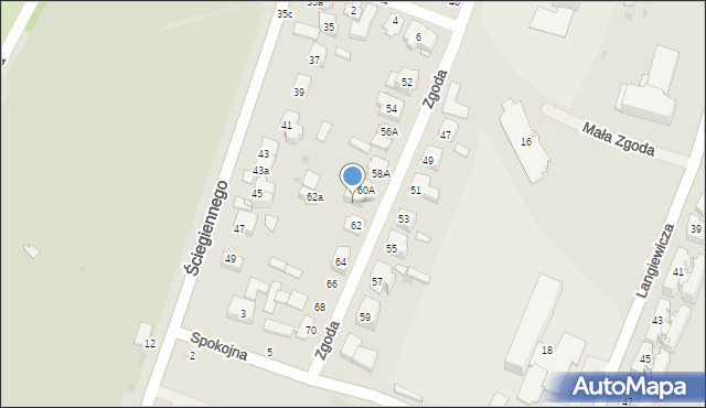 Kielce, Zgoda, 60B, mapa Kielc