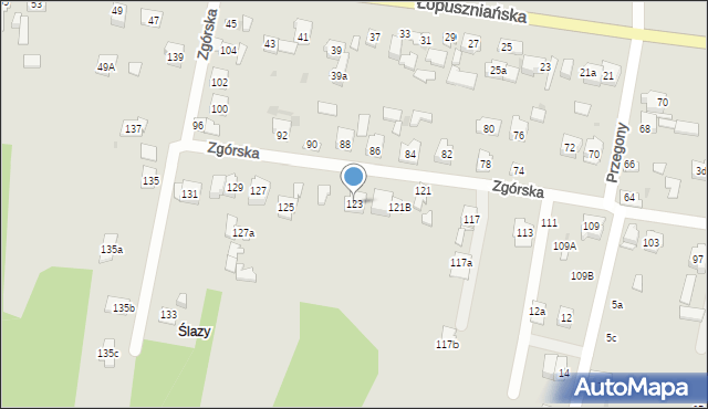 Kielce, Zgórska, 123, mapa Kielc