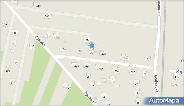 Kielce, Zgórska, 20J, mapa Kielc