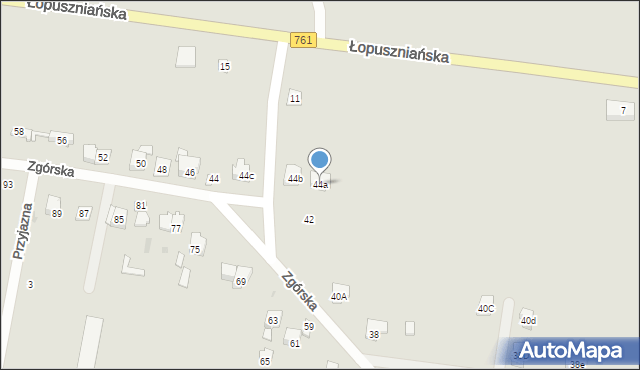 Kielce, Zgórska, 44a, mapa Kielc