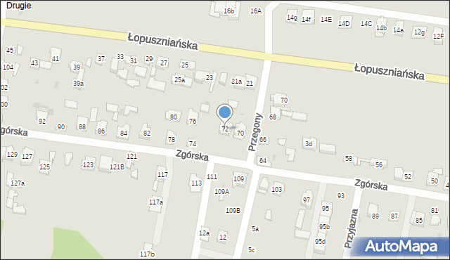 Kielce, Zgórska, 72, mapa Kielc