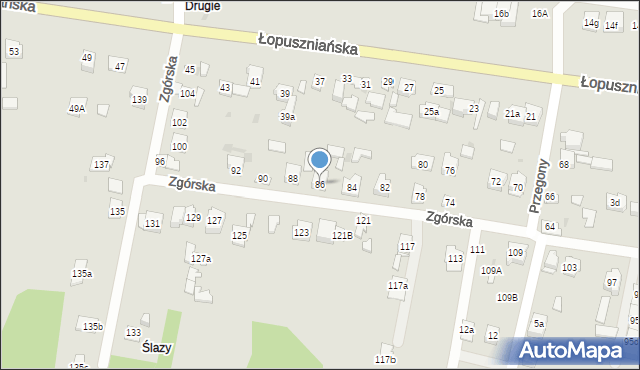 Kielce, Zgórska, 86, mapa Kielc