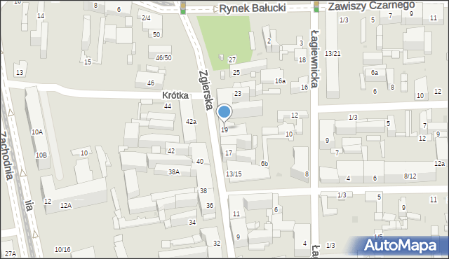 Łódź, Zgierska, 19, mapa Łodzi
