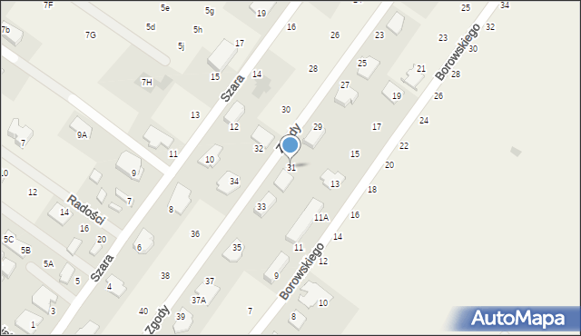 Michałowice-Wieś, Zgody, 31, mapa Michałowice-Wieś