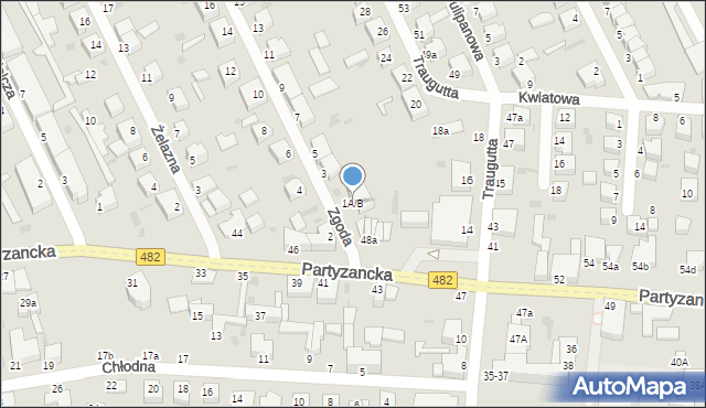 Pabianice, Zgoda, 1A/B, mapa Pabianic