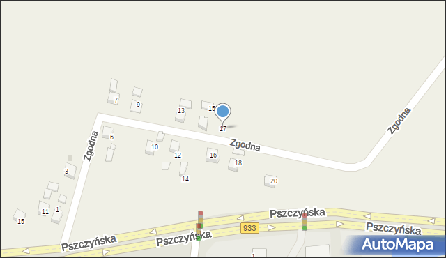 Pniówek, Zgodna, 17, mapa Pniówek