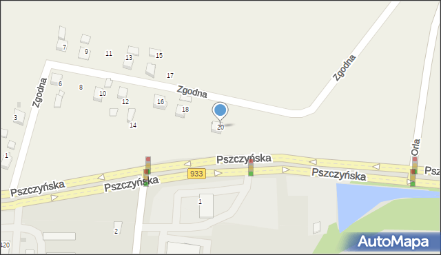 Pniówek, Zgodna, 20, mapa Pniówek