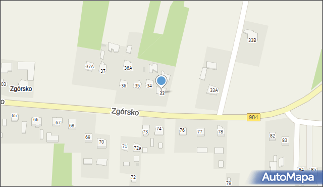 Podborze, Zgórsko, 33, mapa Podborze